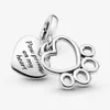 وصول جديد 100 ٪ 925 Sterling Silver Hearts Paw Print Charm Fit Original European Charm Bracelet الأزياء المجوهرات الملحقات 2018921