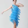 Women 1920s Flapper Dress Charleston Party Costumes Sexy One Shoulder Tiered Fringe Latin Salsa Rumba Dance Casual Dresses