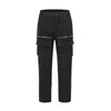 Men's Pants Men's Back Ankle Zipper Pockets Cargo For Mens High Street Drawstring Straight Black Overalls Oversize Loose Casual