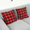 Christmas Buffalo Check Plaid Throw Pillow Covers Cushion Case for Farmhouse Home Decor Red and Black 18 Inch Pillow Case DAS172