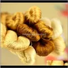 Yarn Clothing Fabric Apparel Drop Delivery 2021 1Pcs/400M / 100Percent Silk Thread /Hand Embroidery Embroider Cross Stitch/Tawny /9 Pure Colo