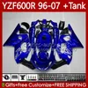 Kit carrozzeria per YAMAHA Thundercat YZF600R YZF-600R YZF600 R CC 600R 96 97 98 99 00 01 Carrozzeria 86No.14 YZF600-R 02 03 04 05 06 07 600CC 1996-2007 Carenatura OEM blu lucido nero