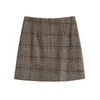 NBPM Kobiety Sexy Moda Z Plaid Wysokiej Talii Plisowane Spódnice Dla Dziewczyn Office Lady Dna Preppy Style A-Line 210529