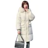 Płaszcz zimowy Kobiety Beżowy S-3XL Plus Rozmiar Luźne Futro Z Korekty Bawełniane Kurtki Koreańska Moda Czarny Długi Grube Ciepłe Parkas LR878 210531