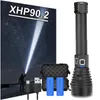 El feneri 400000lm en güçlü XHP90.2 LED Torch USB XHP70 XHP50 Şarj Edilebilir Taktik Flaş Işıkları 18650 veya 26650 El Lambası