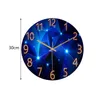 Horloges murales 30 cm Creative Verre Salon Géométrique Horloge Quartz Montre Silencieux Décor À La Maison