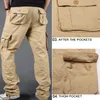 Męskie spodnie Jesień Multi-Pocket Casual Mężczyźni Wojskowy Tactical Jogger Cargo Mężczyzna Bawełniane Spodnie Na Zewnątrz Trekking Dryczek