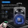 Taşınabilir Hoparlörler 20 inç Büyük Açık Bluetooth Hoparlör 50 W Yüksek Güç 3D Stereo Subwoofer Kablosuz Mikrofon Ev Karaoke Müzik Merkezi