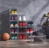 Tjockerad klart plastsko boxa dammtät sportlagring Transparent Sneaker Boxes Stackable Boot Organizer Magnetic Attraktiv