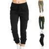 Kadın Kargo Pantolon, Hafif İpli Elastik Bel Hip Hop Jogging Pantolon Cepleri ile Yeni Stil 2021 Y1124