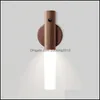 Wall Lamp Home Deco El Supplies & Garden Smart Sensor Night Light Usb Charging Led For Bedroom Decoration Lights Cabinet Wardrobe Staircase