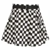 DICLOUD Pleated Checkerboard Skirts Harajuku High Waisted Skirt Casual Dancing Korean Sweat Short Summer Mini Skirts 210730