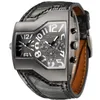 Нарученные часы 5 цветов Супер крутые мужчины Quartz Watches Oulm 1220 Двойное шоу Snake Band Casual Sports мужская армия Clock236Z