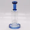 8 tums dubbelkammare grön bubbler glas vatten rör bong perk 14mm skål hookah