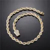 Dikke Ketting Voor Mannen Goud Kleur Mode 8 Mm 18-24 Inch 18K Geel Vergulde Cz touw Ketting Ketting Armband Mannen Sieraden