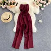 Women Korean Strapless Rompers Sexy Sleeveless Off Shoulder Jumpsuits Summer Casual Streetwear Wide Leg Long Rompers 210715