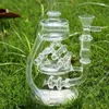 Klein Recycler Bong Bobine congelable Dab Rigs Narguilés Bongs d'eau en verre Fumer Pipe en verre Pipes à eau à huile Swiss Perc avec joint de 14 mm