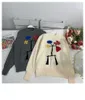 H.SA зимняя негабаритная джампер зимняя одежда Oneck ретро винтажный цветочный жаккардовый бежевый свитер тянуть перемычки 210716