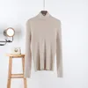 Autumn winter women's turtleneck long sleeved bright silk warm knit Wool slim sweater bottom womens pullovers jumper 210420