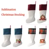 Sublimation Christmas Stocking Linn Plaid Blank DIY chaussettes Santa Claus Candy Gift Sock de décoration Tree Decoration Festival 4 Styles 4 styles