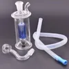 10mm mini led Bubbler small high quality new designglass oil rig bong with silicone hose and glass oil bowl
