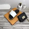 2022 Damen Pool Kissen Komfort Plattform Slipper Lady Nylon Strap Mule Designer Herren Leder Sunset Flache Gummilaufsohle Slide Brief Sandale Größe 35-41