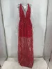 Sexy Red Sequins Summer Dress Women Bandage Bodycon Beach Party Long Elegant Backless Night Club es Vestidos 210517