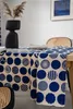 Royal Blue Big Dot Geometric Printed Table Cloth Rectangular Cotton Linen Table Cover Mesa Geometric Modern Simplicity