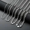 Stainless Steel Cuban Link Chain Necklace Silver Mens Necklaces Hip Hop Jewelry 6/8/10/12mm