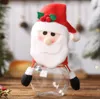 Christmas Candy Box Hanging Hand Children Creative Gift Ideas Transparent Kids Plastic Doll Jar Storage Bottle Santa Bag Sweet New Year Home Party Decorations NQO11