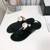 2021 Designer Women G Slippers Leather Gear Bottoms Flip Flops Luxury Sandals Fashion Casual Beach Shoes 35-41 Size with Box