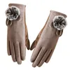 Перчатки без пальцев Женская норка волосы шариковая шерсть модный зимний стиль модный элегантный мягкие черные варежки