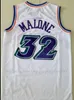 Toptan Erkekler Retro 32 Karl Malone Jersey Üniforma Rev 30 Yeni Malzeme 12 John Stockton Atmak Geri Gömlek Nefes Ev Alternatif Mor Beyaz 100% Dikişli