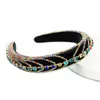 Retro Barroco Headband Crystal Multi Cor Rhinestones Estilo Estilo De Esponja Cabelo Para As Mulheres Acessórios De Cabelo Encantadores De Casamento