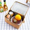 Tragbare Wicker Rattan Outdoor Picknick Tasche Wasserdichte Geschirr Isolierte Thermische Kühler Container Korb Für Camping Lagerung Taschen