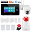 燃料4.3インチTFTスクリーンWiFi GSMホーム強盗セキュリティ警報システムTuya Smart Life App Control Motion Sensor