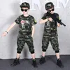 Set corto per bambini camuflage kids sport abito sportivo magliette a maniche corte e pantaloni abiti estivi per bambini 2 pezzi set da 8 a 12yrs1215778