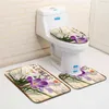 3 pièces tapis de salle de bain ensemble matelas piédestal tapis Kit salle de bain toilette motif tapis de bain antidérapant tapis de sol Alfombra 210622