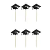 Other Event & Party Supplies Cake Topper Bachelor Hat Bamboo Stick Celebrate Graducation Cupcake Holiday Creative Decor Dessert DIY
