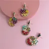 Zomer Elegant Overdreven Fruit Crystal Hanger Dangle Oorbellen Voor Vrouwelijke Girl Party Drop Earring Sieraden