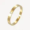 Casal pulseira de aço inoxidável amor pulseira mulheres homens 18k banhado a ouro parafuso chave de fenda Bangle eterno promessa acessórios com malotes de jóias por atacado