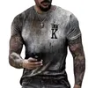 Мужские футболки для футболок мужская футболка мода мужская футболка с винтажной одеждой покер k color mange print Рубашка с коротким рукавом повседневное топ