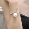 Manilai Имитация жемчужные браслеты для женщин аксессуары мода металла геометрия манжеты браслеты авторские украшения оптом подарок Q0719