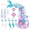 87 stks / set Mermaid Tail Ballon Garland Arch Mermaid Thema Verjaardagsfeest Decoraties Benodigdheden Onder de Sea Decoratieve Props Ballonnen Sets