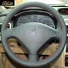Para Peugeot 307/308/408/508, cubierta especial para volante de coche cosida a mano de cuero personalizado DIY