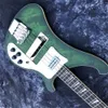 Transparent Green 4-String 4003 Bassgitarr Anpassad 4 Strängar Kinesisk Basse Guitare med Shark Pin Inlägg