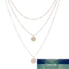 Modisches, goldfarbenes Layering-Halsketten-Set/Set mit 3 Layering-Halsketten, Scheiben-Halsketten, Layering-Halsketten, Layering-Halsketten für Frauen