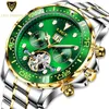 Lige Mens Watches Automatyczne męskie wodoodporne zegarek na nadgarstka ze stali nierdzewnej mechaniczne mechaniczne Relogio Automatico Masculino+Box 210527
