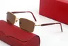 Luxusdesigner Sonnenbrille Brillen Vintage Rahmen Holzschlempel mit Metallrahmen ohne Rand semi -Randfleisch rechteckige Form für Männer 211W