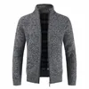 Mężczyźni Jesień Gruba Moda Biznes Dorywczo Sweter Cardigan Mężczyźni Marka Slim Fit Fitwear Znosić ciepły zimowy sweter Jumper Men 211006